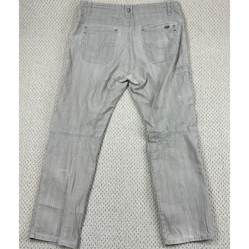 Kuhl Crag Series Pants Mens 40x32 Beige Tan Pinstripe Hiking Outdoor Gorpcore - Picture 3 of 14